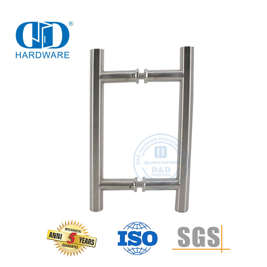 Manija de puerta de ducha con tirador y empuje de tubo de acero inoxidable en forma de H, gran oferta, DDPH001-A Φ22-SSS