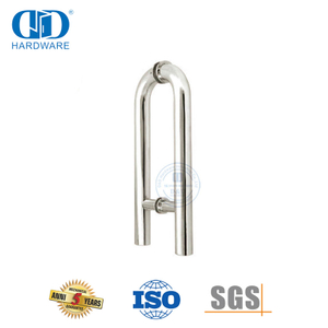 Manija de tracción de puerta de vidrio de baño en forma de U grande de tubo redondo de entrada-DDPH010