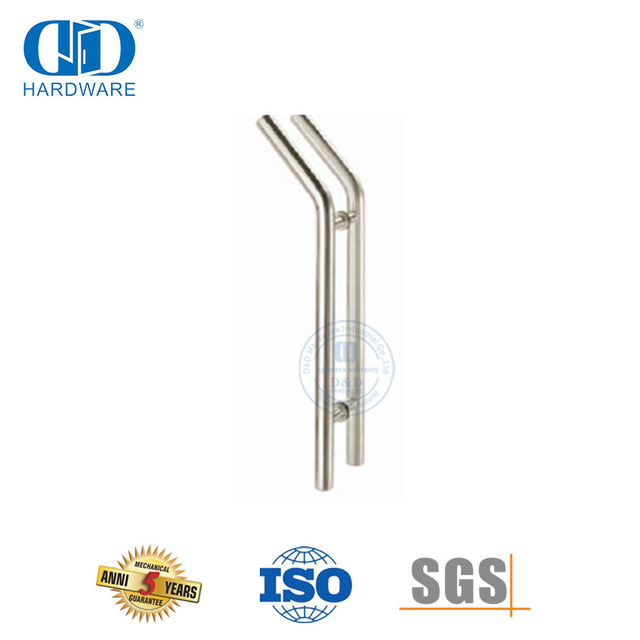Accesorios de hardware de baño Tirador de pareja de tubo de acero inoxidable para puerta de vidrio-DDPH009