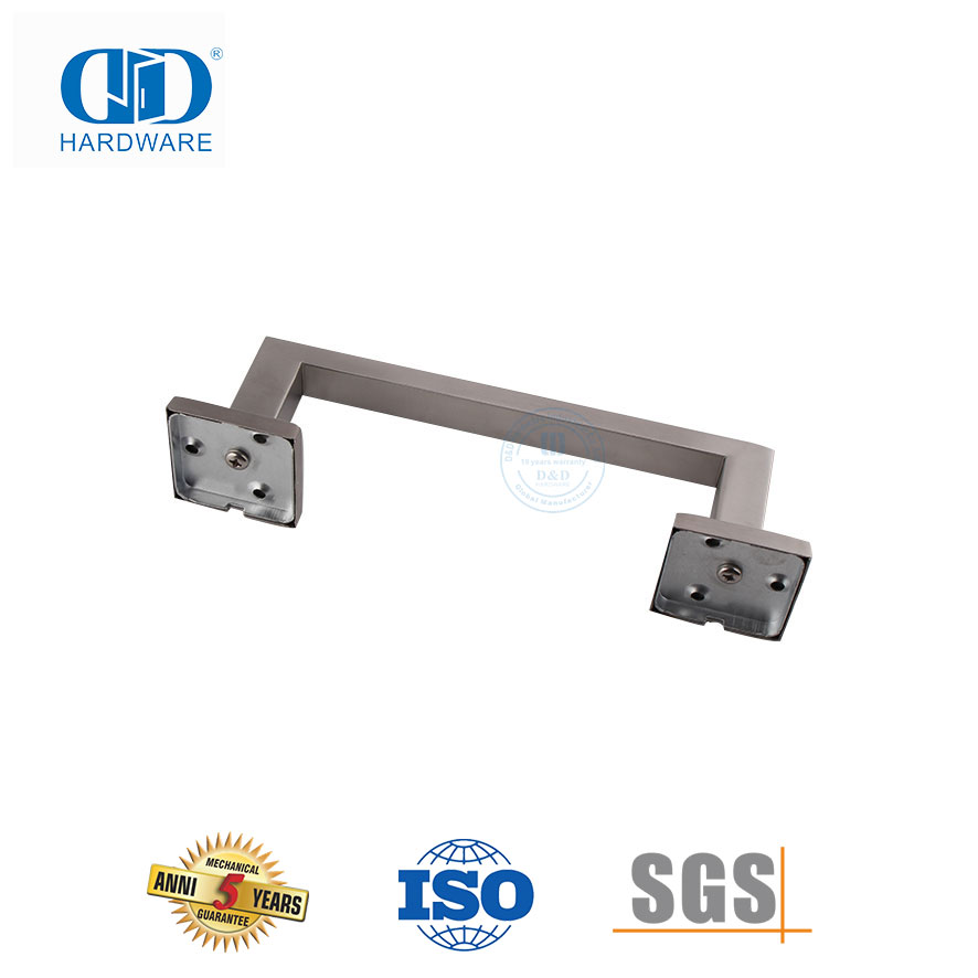 Tirador cuadrado de acero inoxidable con acabado satinado, tirador de un solo lado para puertas de metal de vidrio comerciales-DDPH035