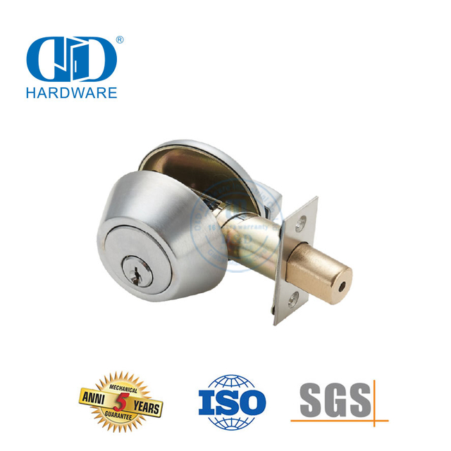 Cerrojo de un solo cilindro de alta resistencia exterior Thunm Turn dentro de latón ajustable perilla bloqueable Lockset para puerta delantera interna-DDLK027
