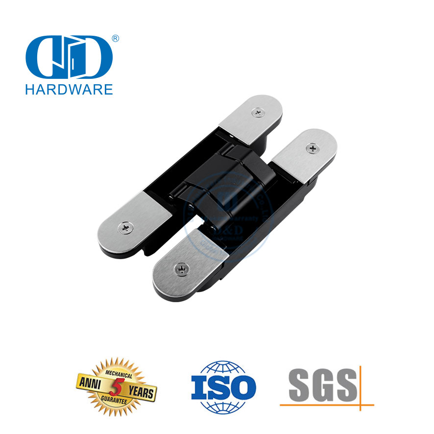 Bisagra de puerta doble exterior de 180 grados oculta oculta 3D de aleación de zinc de diferentes dimensiones-DDCH008-G40