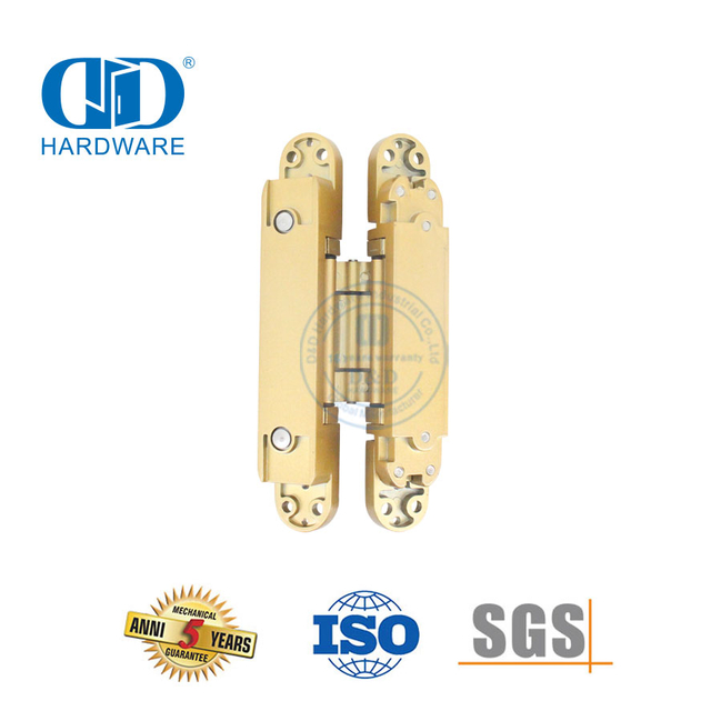 Accesorios de hardware arquitectónico Aleación de zinc Oculto Oculto Servicio pesado Ajuste suave Bisagra de puerta de madera de metal residencial de 180 grados-DDCH008-G80
