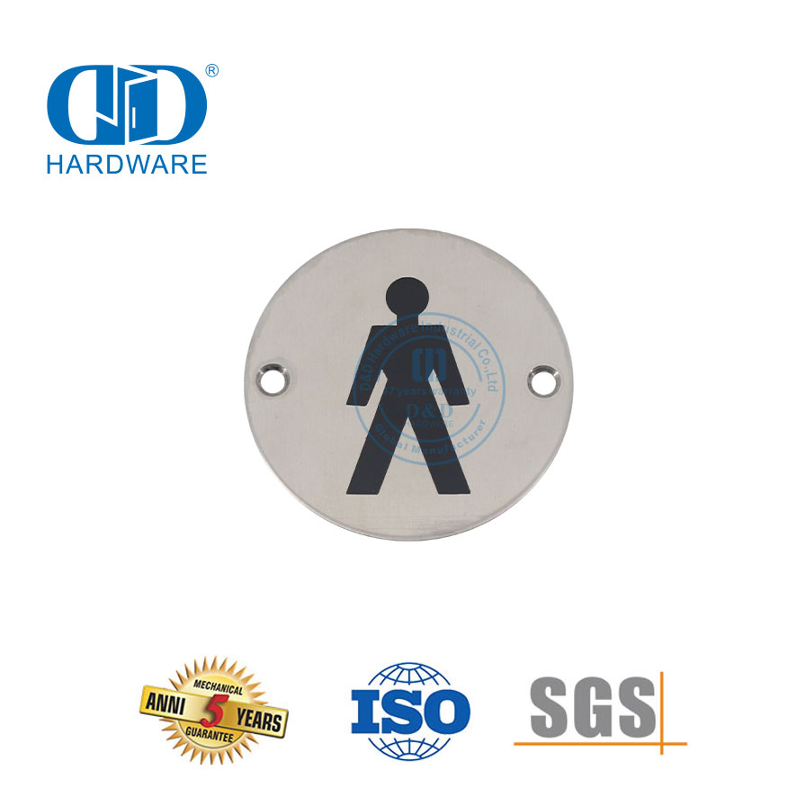 Placa de letrero para colgar con firma de fuego de acero inoxidable, placa de letrero para baño masculino, placa de letrero para inodoro-DDSP001