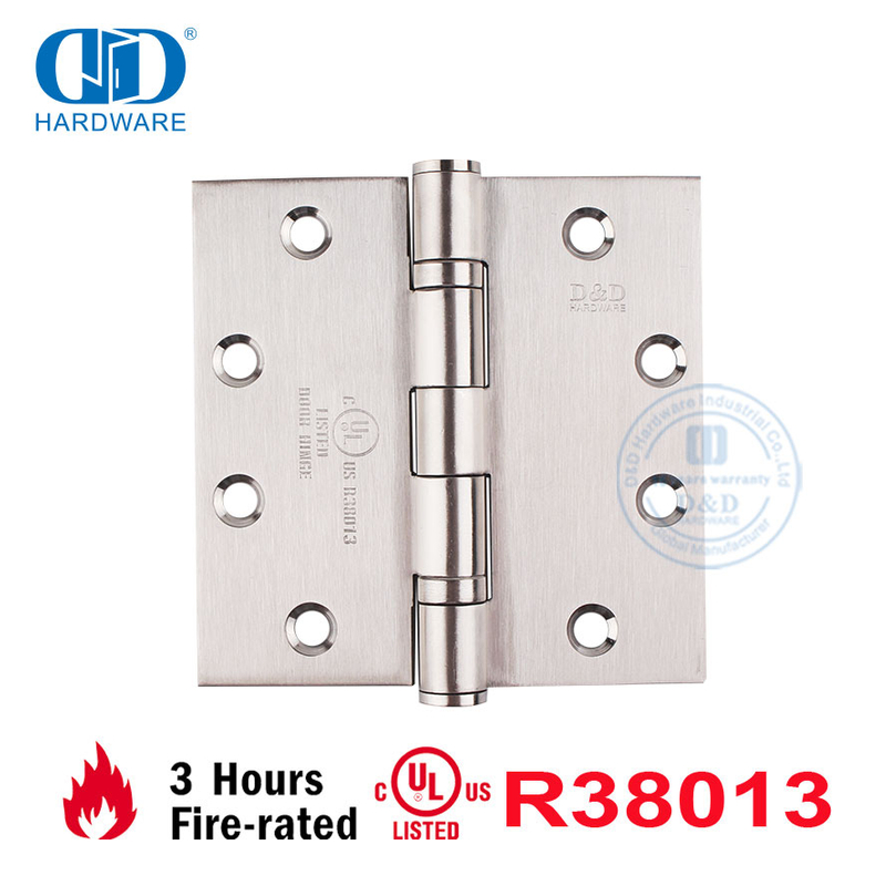 Herrajes para muebles Acero inoxidable americano Certificado UL Ventana de embutir ignífuga Bisagra de puerta gubernamental para hospital-DDSS002-FR-4.5X4.5X3.4mm