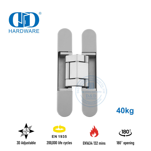 Bisagra de puerta invisible 3D resistente al fuego EN1935 para edificio de oficinas-DDCH008-G40