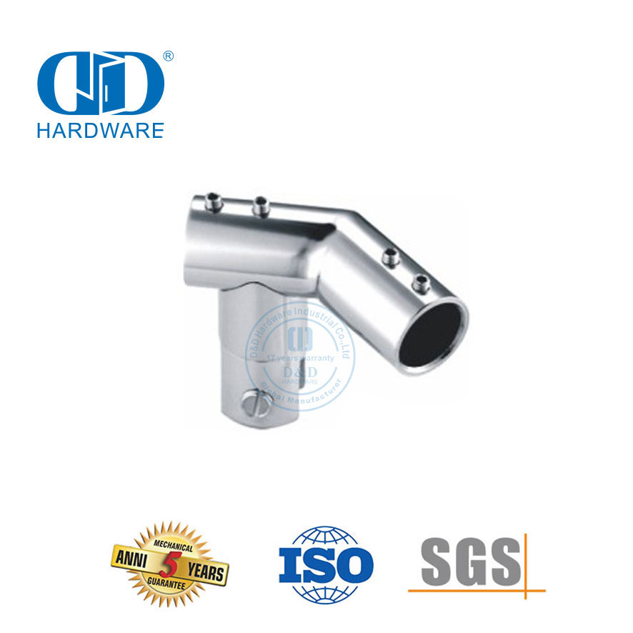 Conector de vidrio de espejo de tubo a tubo ajustable de acero inoxidable Conector de soporte de panel de vidrio-DDSC039