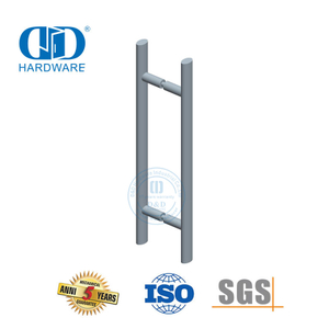 Múltiples aplicaciones Puerta principal de acero inoxidable Vidrio Herrajes para puertas de metal y madera Forma ovalada Tirador de barra en T-DDPH037