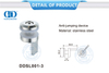 Accesorio para muebles con dispositivo antisalto de montaje de vidrio de acero inoxidable-DDSL001-3