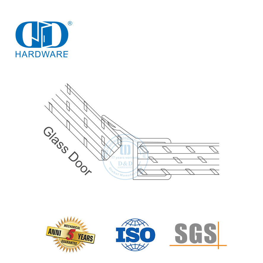 Tira de sellado de puerta de vidrio de goma Tira de sellado de puerta de ducha de vidrio de hotel de PVC impermeable para 8-12 mm-DDWS007