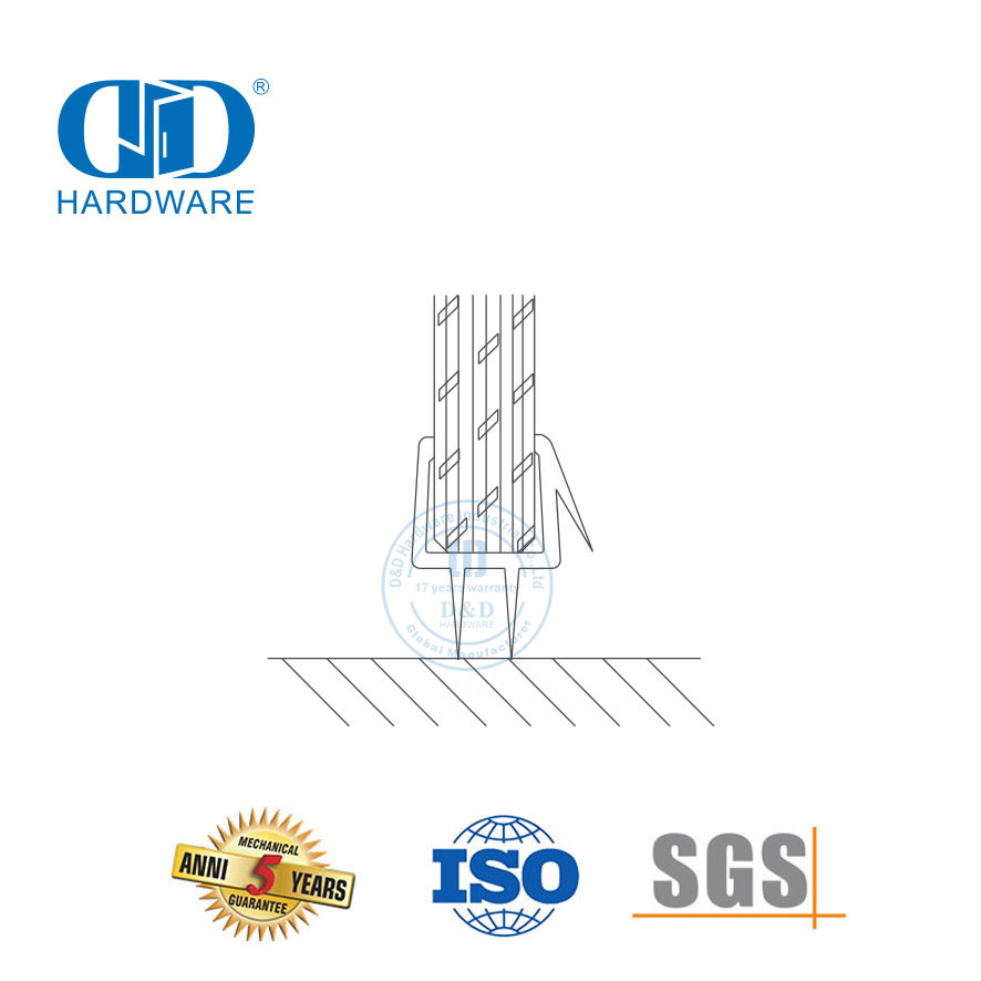 Hardware de vidrio de alta calidad, sello superior de puerta de vidrio de PVC, tira de sellado de goma de silicona, tira de sellado de ducha-DDWS005