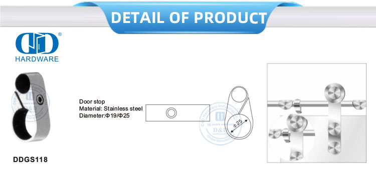 Tope de puerta de buena calidad, accesorio para muebles de acero inoxidable, herrajes para baño, herrajes para puertas correderas-DDGS118