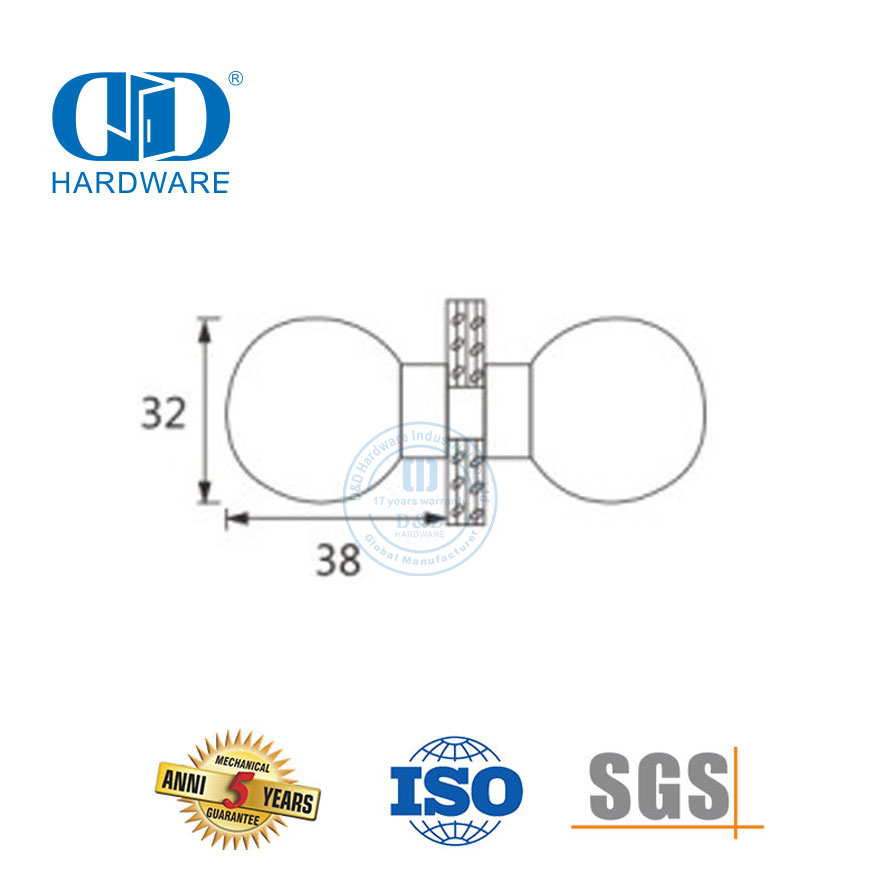 Manija de puerta de ducha de vidrio cuadrada redonda, perilla de acero inoxidable, perilla de puerta de vidrio-DDSK008