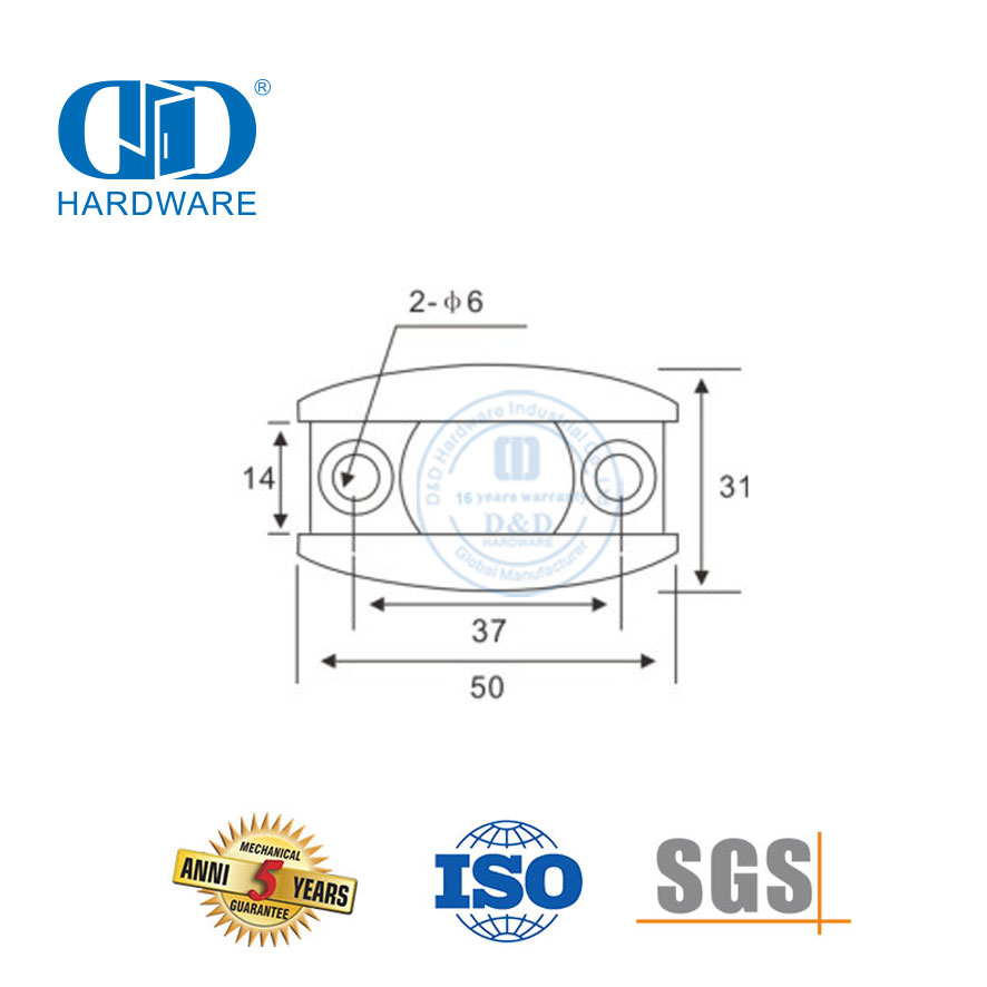Amortiguadores de retención de fisión Herrajes para puertas correderas de acero inoxidable Herrajes para vidrio Accesorio para muebles para baño-DDGS127