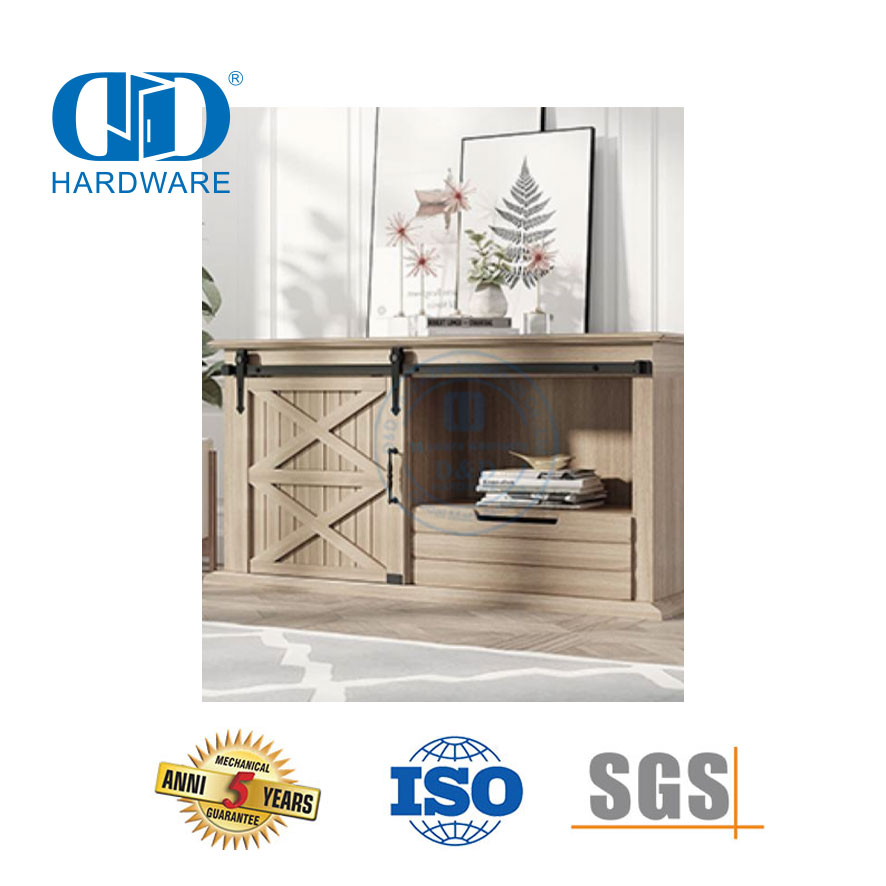 Herrajes para muebles de acero inoxidable, herrajes para puertas, juego de rieles, herrajes para puertas de granero de alta resistencia-DDBD034