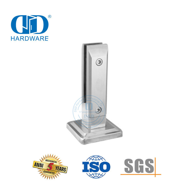 Piezas de escalera de acero inoxidable, accesorios de barandilla de barandilla de vidrio, abrazadera, soporte de abrazadera de vidrio con espiga-DDHB007