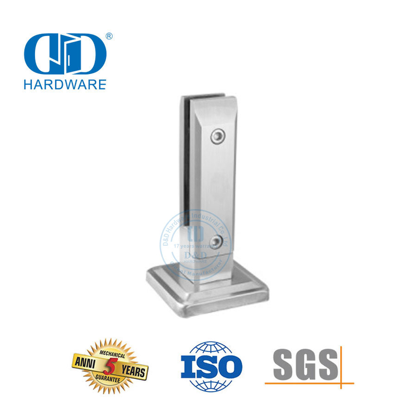 Piezas de escalera de acero inoxidable, accesorios de barandilla de barandilla de vidrio, abrazadera, soporte de abrazadera de vidrio con espiga-DDHB007