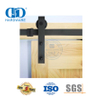 Kit de gabinete de acero inoxidable, accesorios, juego de rieles, herrajes de rodillos de puerta única de madera de Granero corredizo de carbono para puerta Interior-DDBD001