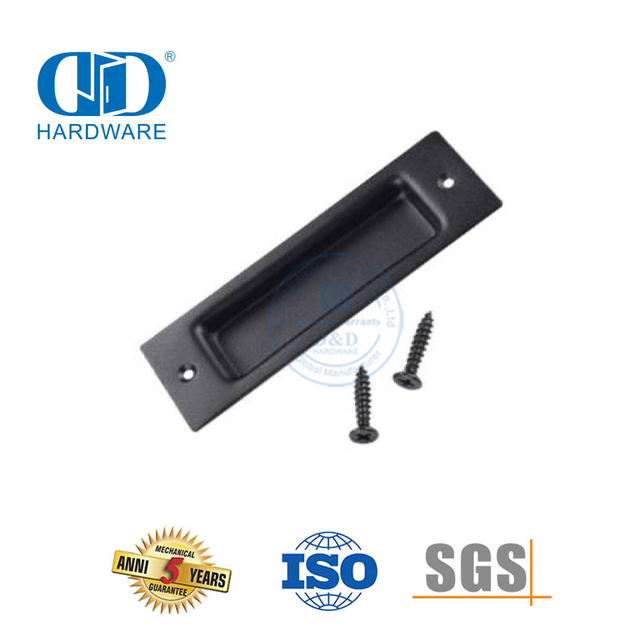 Accesorios de manija de puerta con placa posterior de acero inoxidable, herrajes deslizantes para tirar de granero, manijas empotradas para muebles de puerta principal de cocina moderna-DDBD108