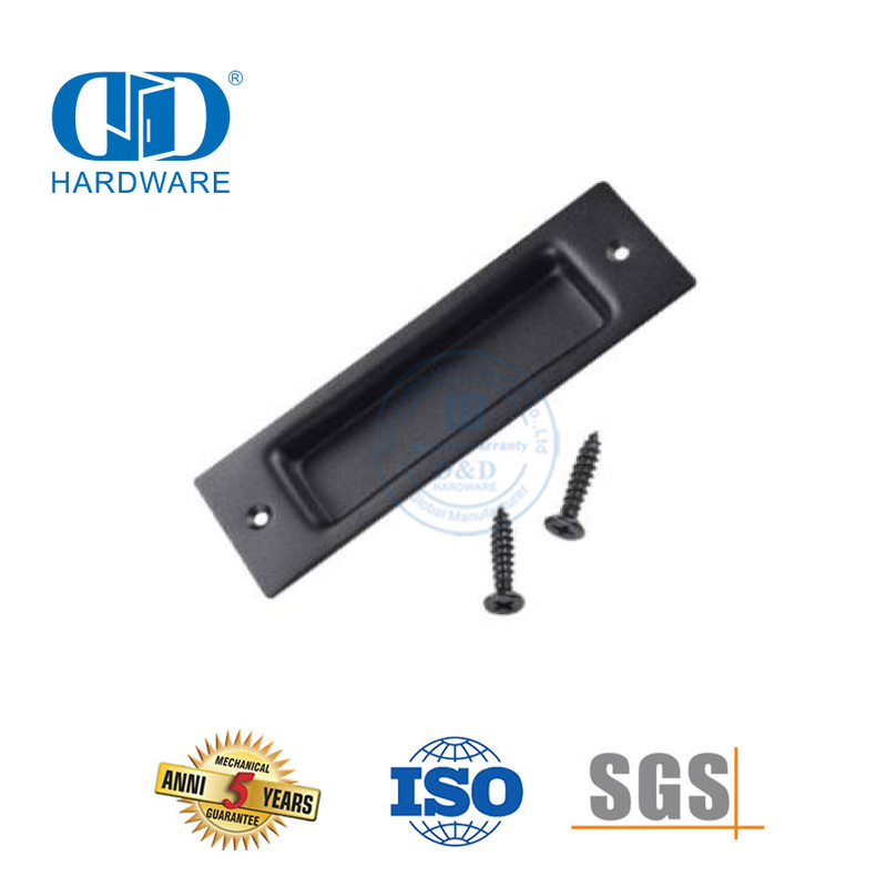 Accesorios de manija de puerta con placa posterior de acero inoxidable, herrajes deslizantes para tirar de granero, manijas empotradas para muebles de puerta principal de cocina moderna-DDBD108