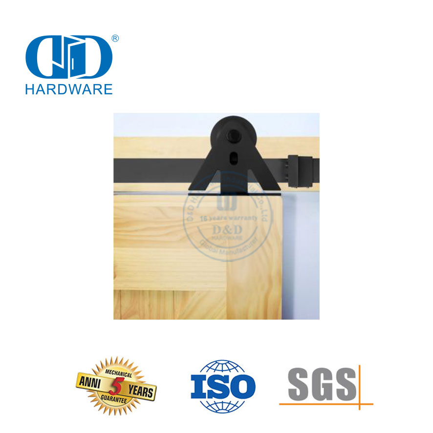 Riel deslizante doble de acero inoxidable, herrajes para puertas de Granero con rodillos antiguos, armario, Hardware de construcción-DDBD018