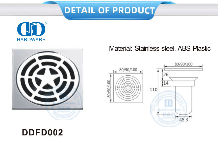Drenaje de piso sanitario de acero inoxidable de plástico ABS, accesorios para muebles, drenaje de ducha de baño-DDFD002