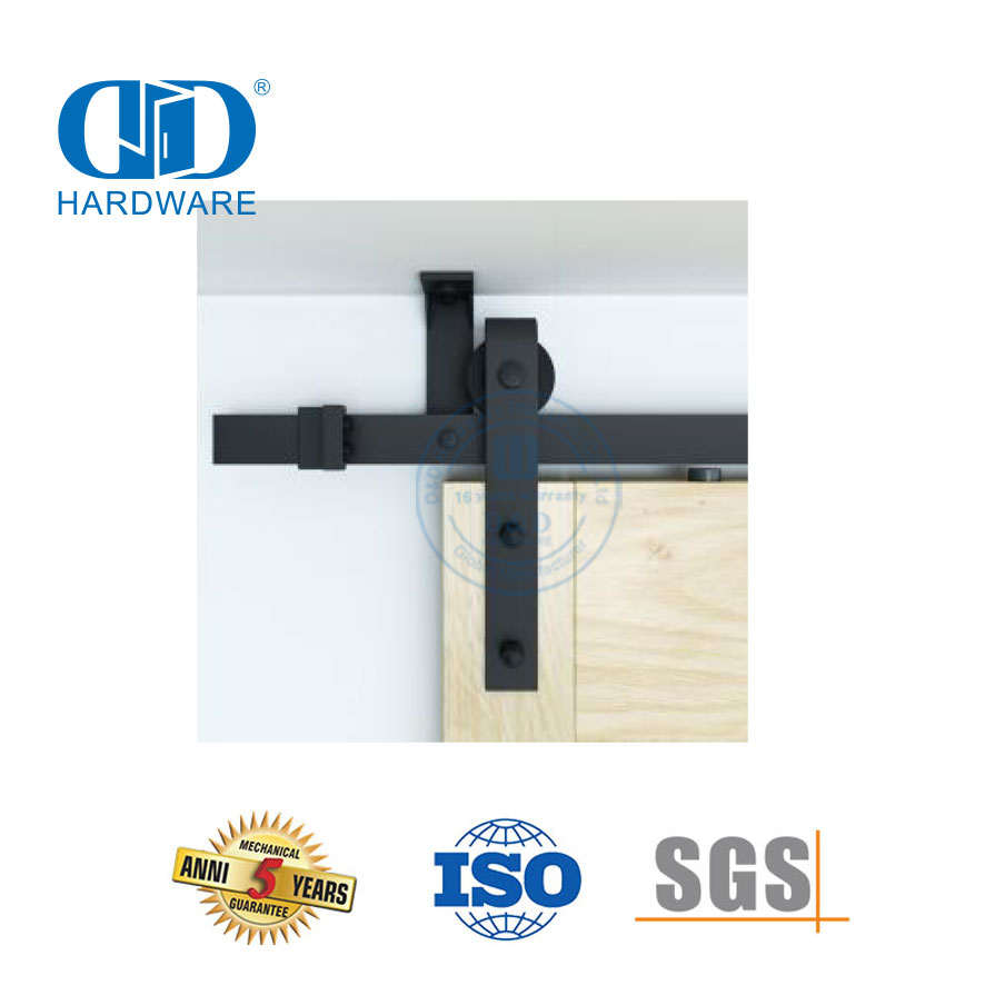 Herrajes para puertas de acero inoxidable, juego de rieles, herrajes para puertas de madera de granero, herrajes para puertas de granero biplegables-DDBD007