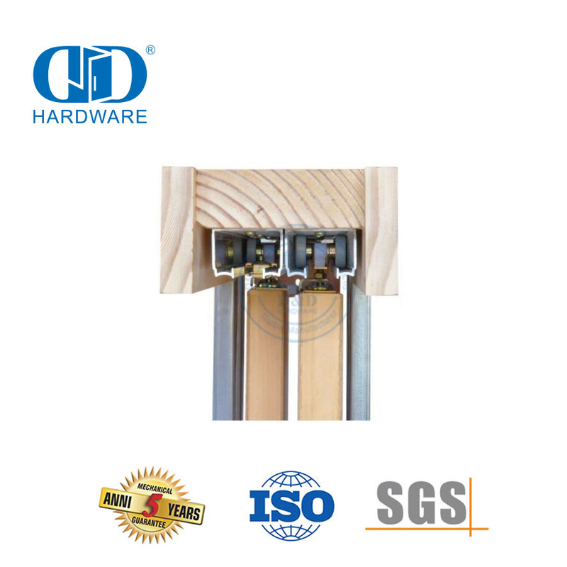 Juego de herrajes de acero inoxidable Kit de rieles Herrajes para puertas de madera de granero Herrajes para marcos de puertas de bolsillo con cerradura-DDBD060