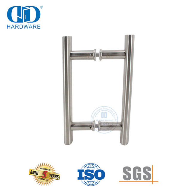Tirador de acero inoxidable en forma de H de alta calidad para puerta corrediza de vidrio-DDPH001-A Φ25-SSS