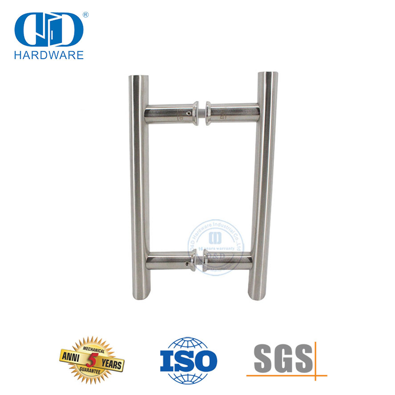 Tirador de acero inoxidable en forma de H de alta calidad para puerta corrediza de vidrio-DDPH001-A Φ25-SSS