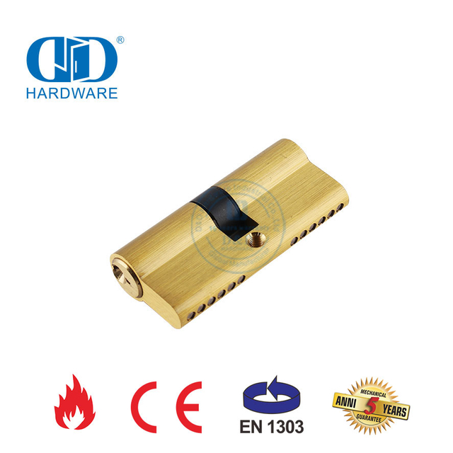 EN 1303 Cerradura de cilindro doble con hardware universal estándar europeo de latón satinado-DDLC003-70mm-SB