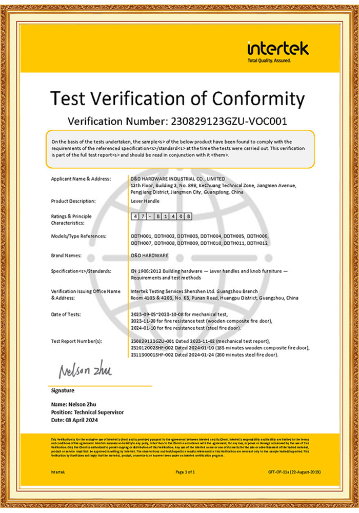 EN 1906 Manija de palanca