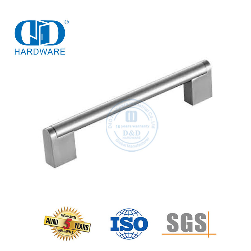 Manija de puerta de muebles de acero inoxidable de madera cuadrada negra moderna para puerta principal-DDFH034