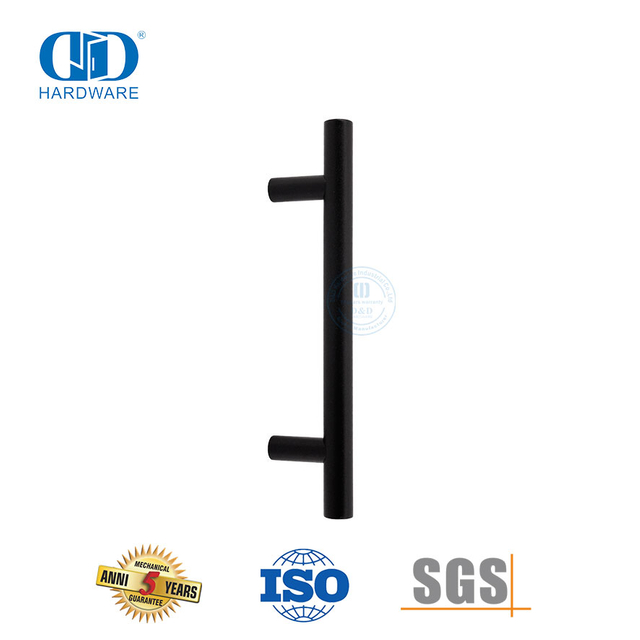 Herrajes para muebles de lujo negros, puerta de madera de acero inoxidable, barra en T, tirador hueco, tirador-DDPH031-MB