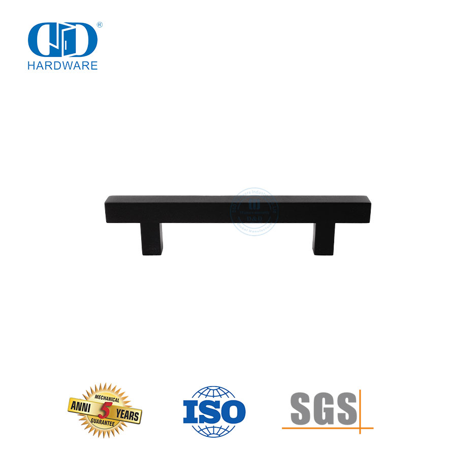 Tirador cuadrado espalda con espalda de acero inoxidable para puertas de ducha sin marco de vidrio pesado-DDPH033-MB