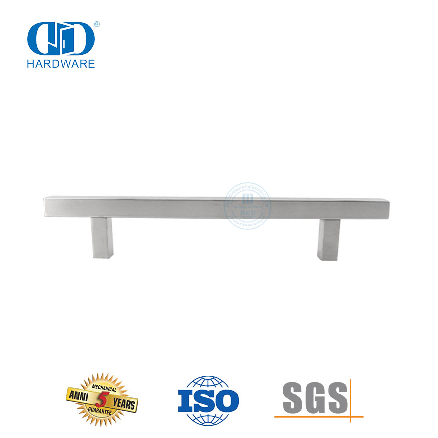 Tiradores de muebles de metal con barra en T de acero inoxidable rentables para puertas de ducha de vidrio-DDPH033-SSS