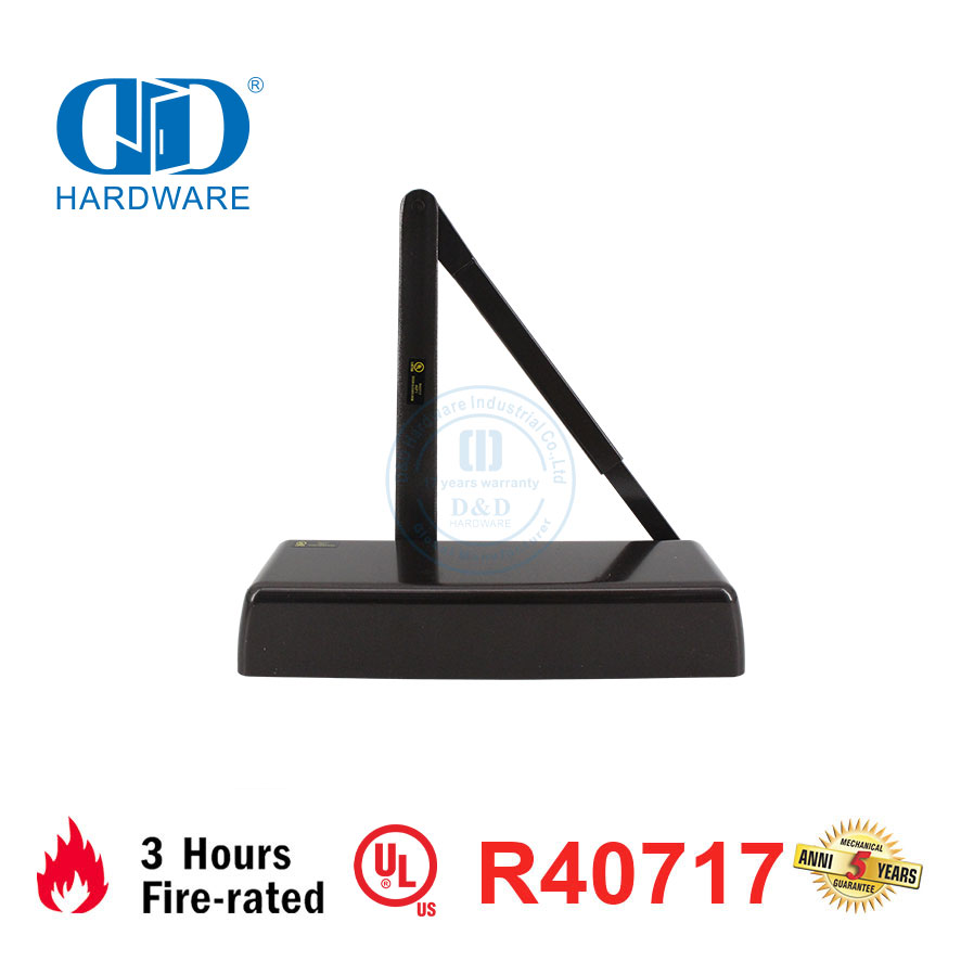 Resistencia al fuego con certificación UL Diseño bonito Aleación de aluminio Brazo paralelo Control trasero hidráulico Cierrapuertas de entrada de salida ajustable-DDDC060