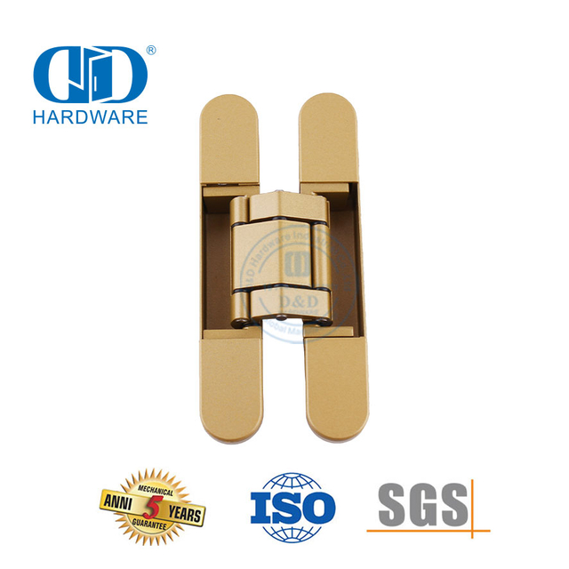 Accesorios de hardware de construcción ocultos 3D de aleación de zinc de alta seguridad que ajustan la bisagra de puerta de acero de madera de 180 grados-DDCH008-G40