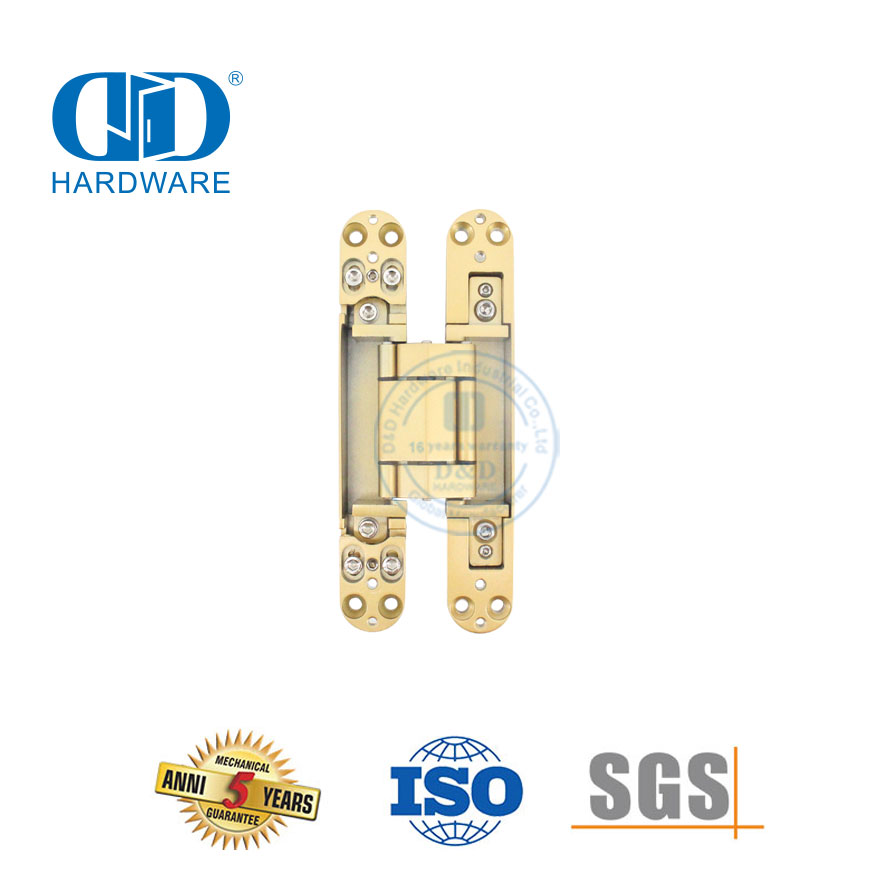Accesorios de hardware arquitectónico Aleación de zinc Oculto Oculto Servicio pesado Ajuste suave Bisagra de puerta de madera de metal residencial de 180 grados-DDCH008-G80