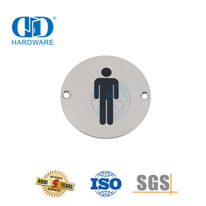 Placa de letrero para colgar con firma de fuego de acero inoxidable, placa de letrero para baño masculino, placa de letrero para inodoro-DDSP001