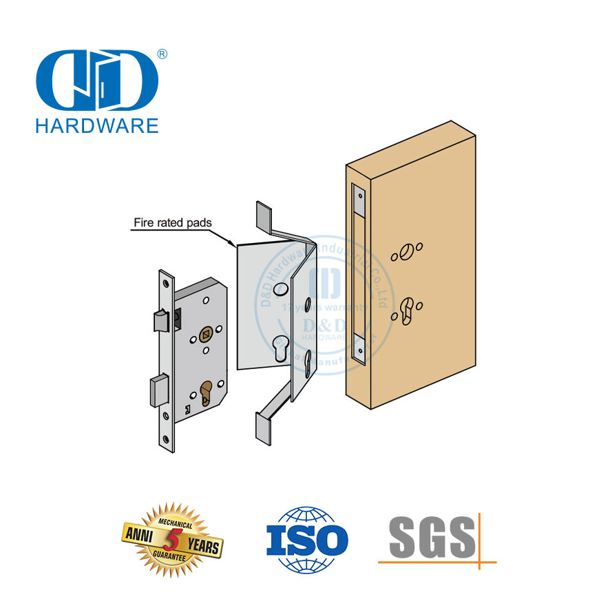 Kits de protección de cerradura de embutir, sello de puerta de grafito expandible, tira de sellado de goma, almohadilla de bisagra intumescente-DDIG002
