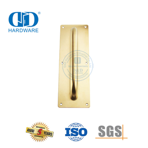 Placa de señal de puerta dorada de acero inoxidable, accesorio de herrajes para puerta, tirador de puerta de madera de metal comercial-DDPH023