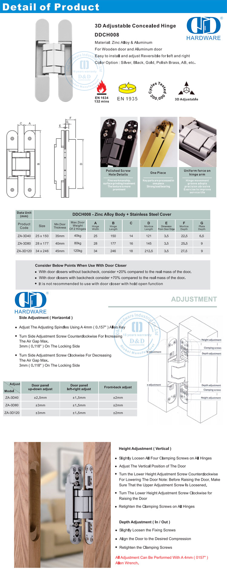 Bisagra de puerta invisible para edificio de oficinas 