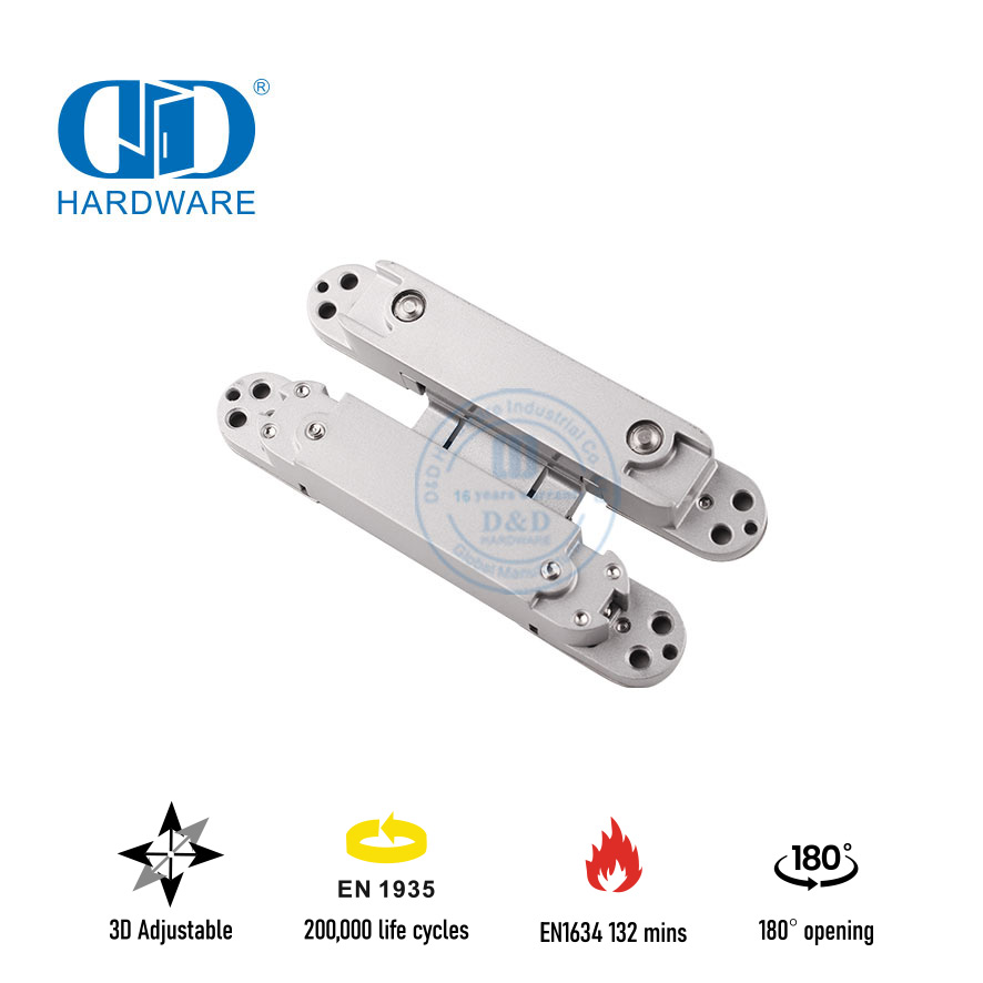 Bisagra de puerta oculta ignífuga EN1935 para puerta de dormitorio-DDCH008-G40