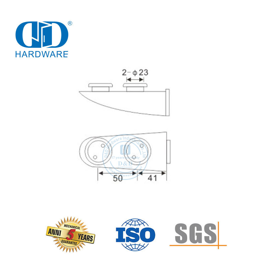 Pivot-DDGP011 de ajuste de parche de ajuste de vidrio de pivote de puerta superior de servicio pesado de acero inoxidable