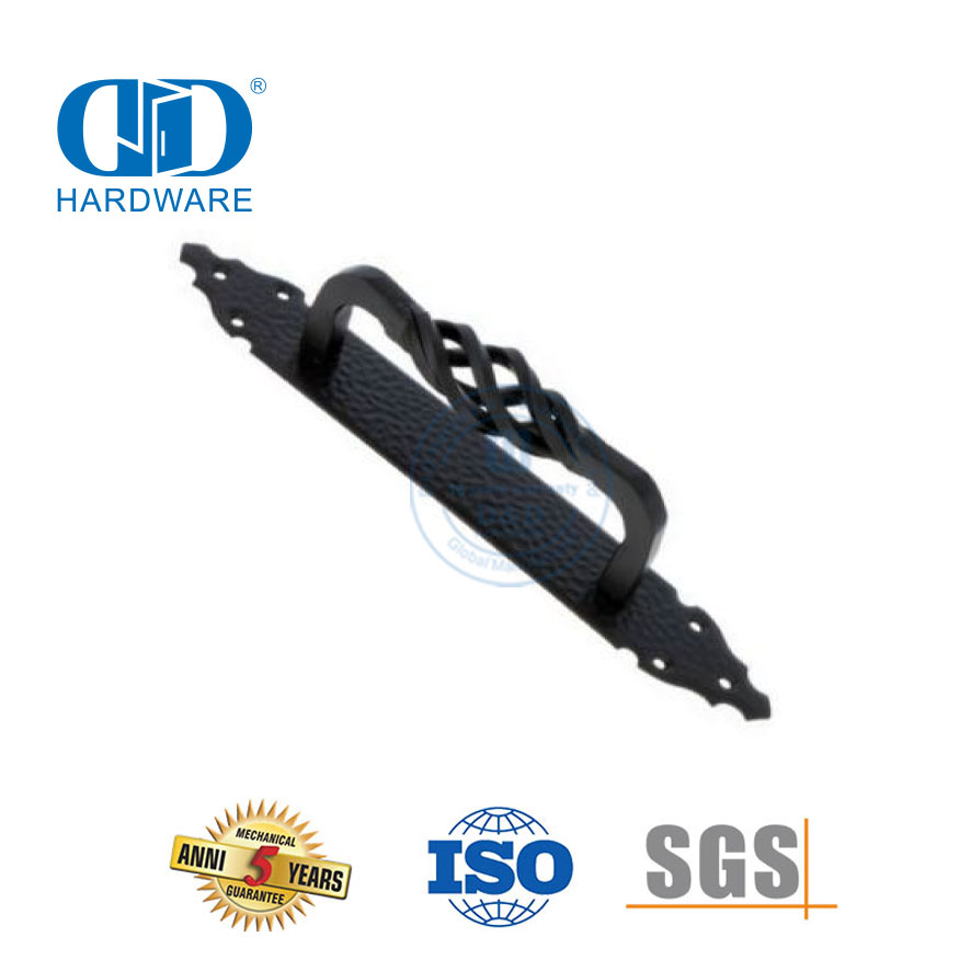 Tirador deslizante negro mate de estilo antiguo de acero inoxidable, manija de empuje para puerta de granero, Hardware de construcción-DDBD094