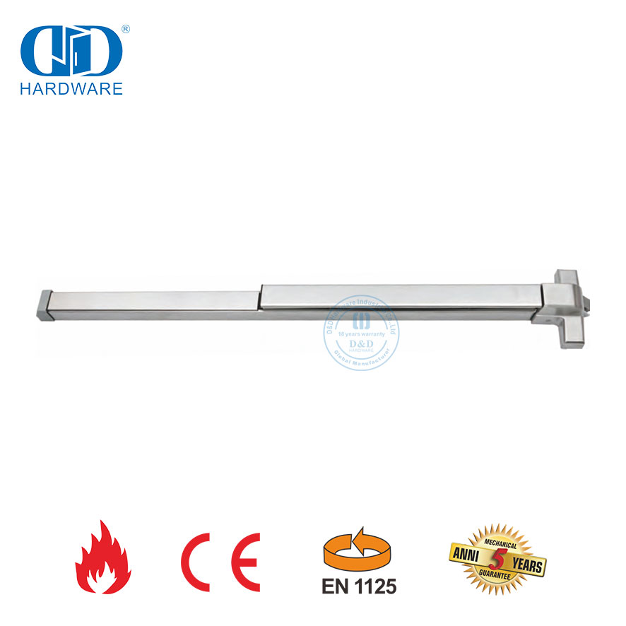 Cerradura de salida de pánico de barra de dispositivo de salida de pánico de resistencia al fuego con certificación UL CE para puerta de metal-DDPD003-CE