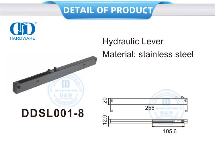 Accesorios de vidrio de acero inoxidable Herrajes para muebles Ducha deslizante Palanca hidráulica-DDSL001-8
