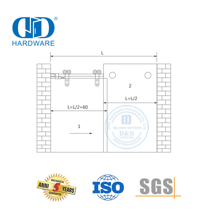 Accesorios de vidrio de acero inoxidable Puerta corrediza de vidrio Conectores de puerta de vidrio integrados para baño-DDGS001