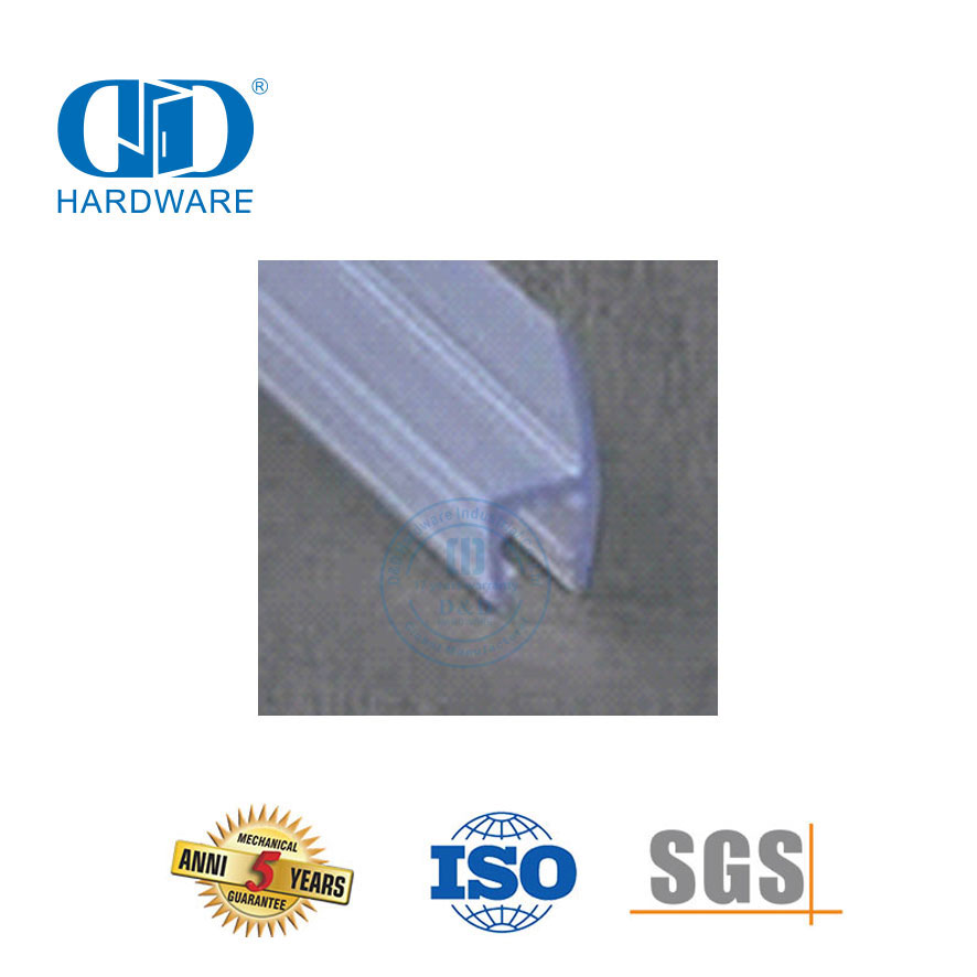 Tira de sellado impermeable de PVC, accesorio para puerta de vidrio, puerta corredera de ducha, tira de sellado de goma de silicona-DDWS008